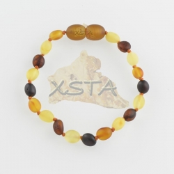 Teething amber bracelet raw olive